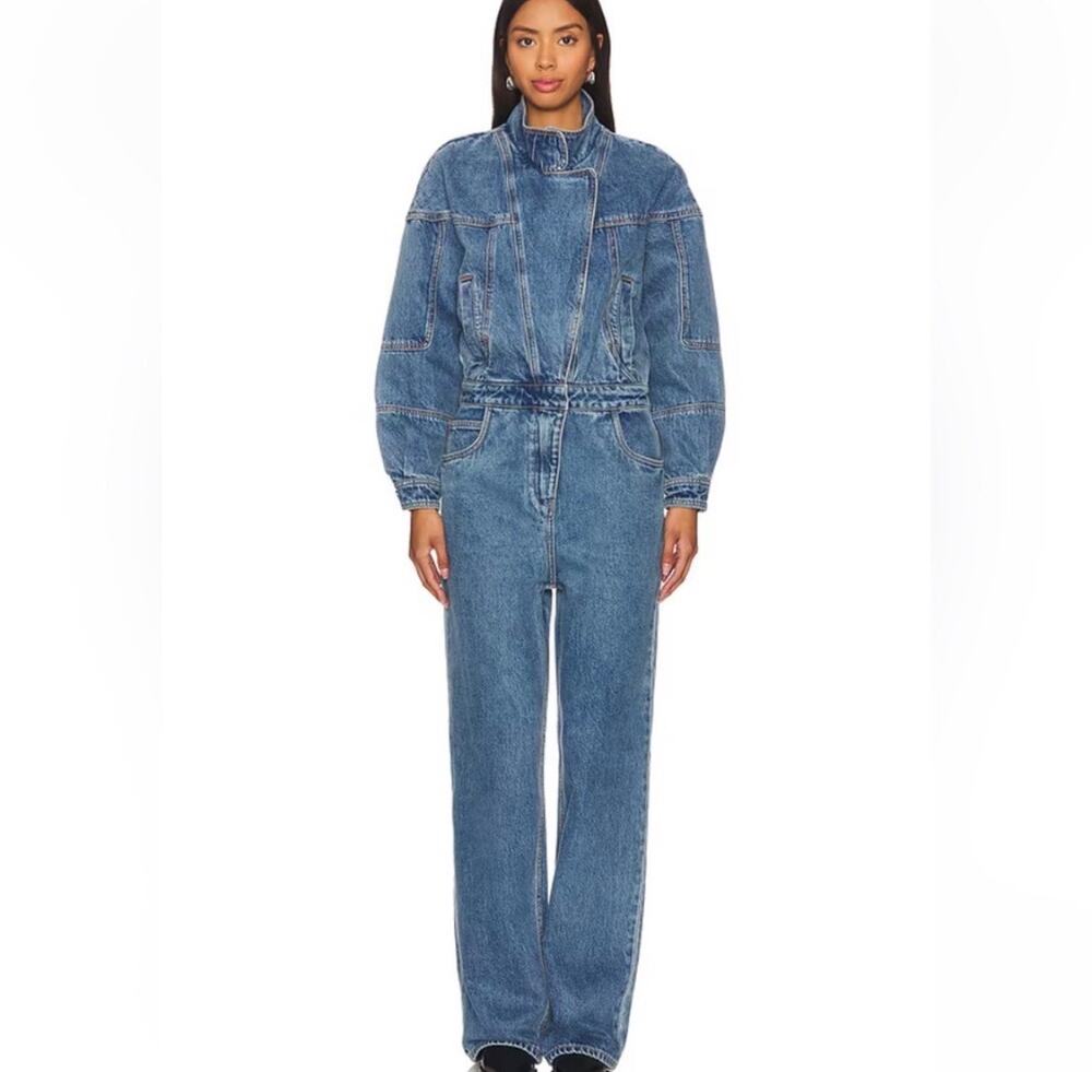RONNY KOBO Eugene Denim Jumpsuit In Blue Size X Small - Picture 1 of 9